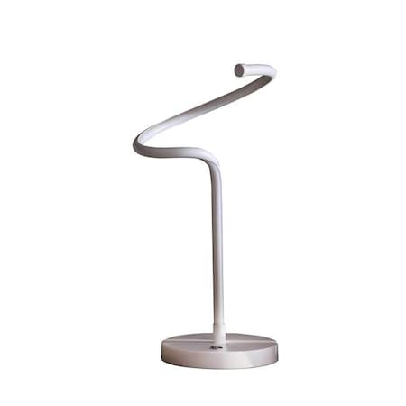 Ore International ORE International HBL2178 19 in. Curvilinear S-Curve Spiral Tube LED Table Lamp - Matte White HBL2178